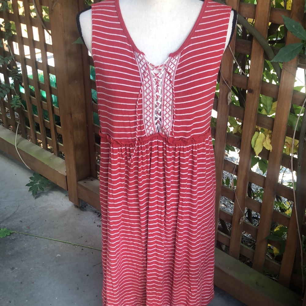 Max Studio red/white casual dress